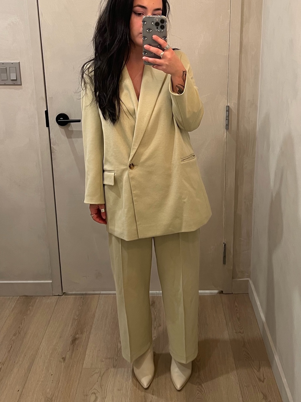 Oversized Mint Green Wide-Leg Pantsuit - Women's Pants & Jumpsuits